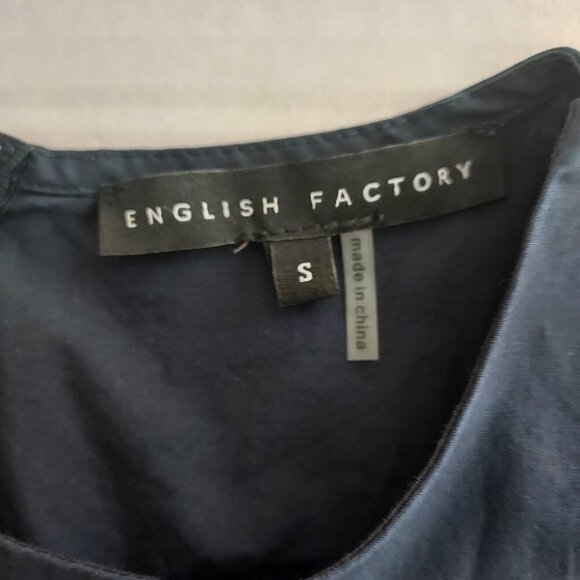 English Factory A-Line Multicolor Striped Navy Mini Dress Size Small - Picture 8 of 8